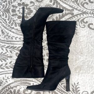Black Velvet Heeled Boots